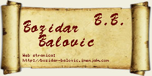 Božidar Balović vizit kartica
